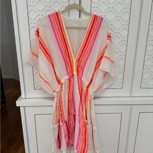 Lemlem Neon Striped Cotton Blend Dress or coverup